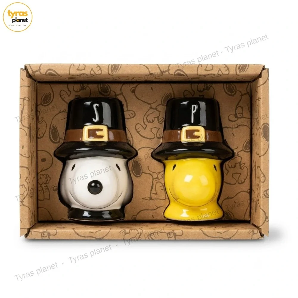 Rae Dunn Peanuts Snoopy & Woodstock Thanksgiving Salt & Pepper Shakers